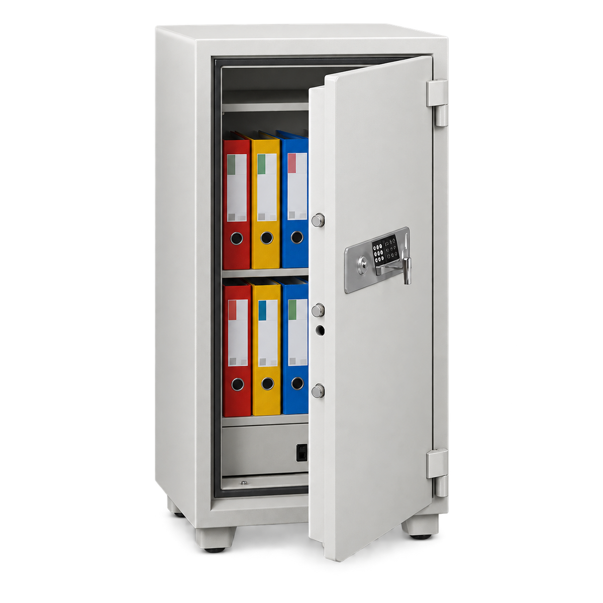 Eagle-style fire resistant safe with its door open