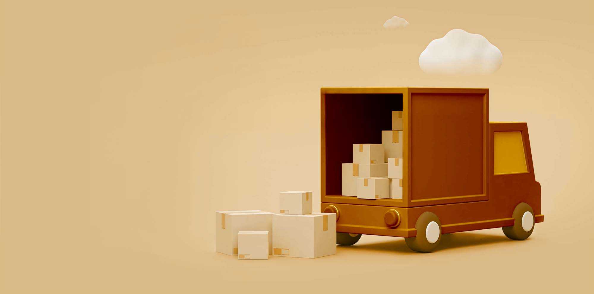 Truck with boxes